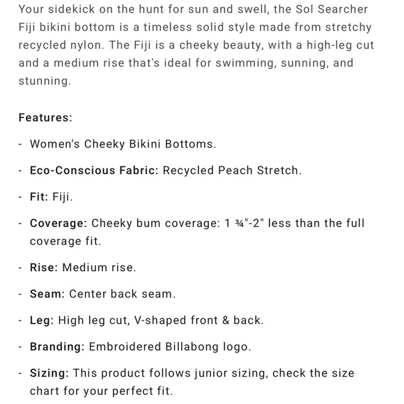 BILLABONG 🌺 Sol Searcher Fiji Bikini Bottoms - Picture 8 of 8